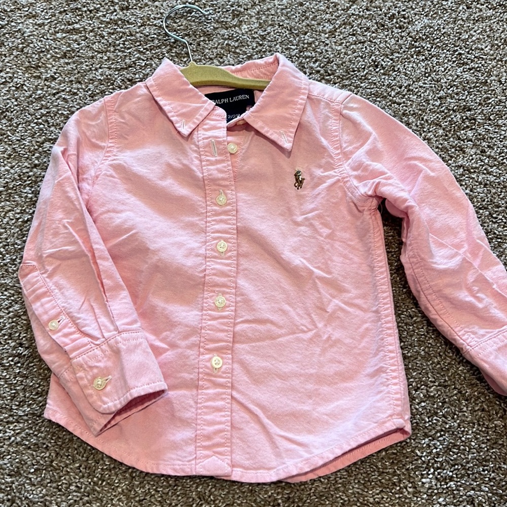 Ralph Lauren 2/2T pink button down shirt